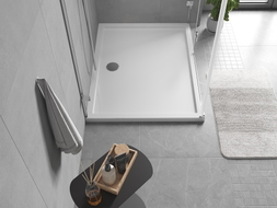 Mexen Flow pravokutni tuš kada slim 75 x 70 cm, bijeli sjaj - 46R107075