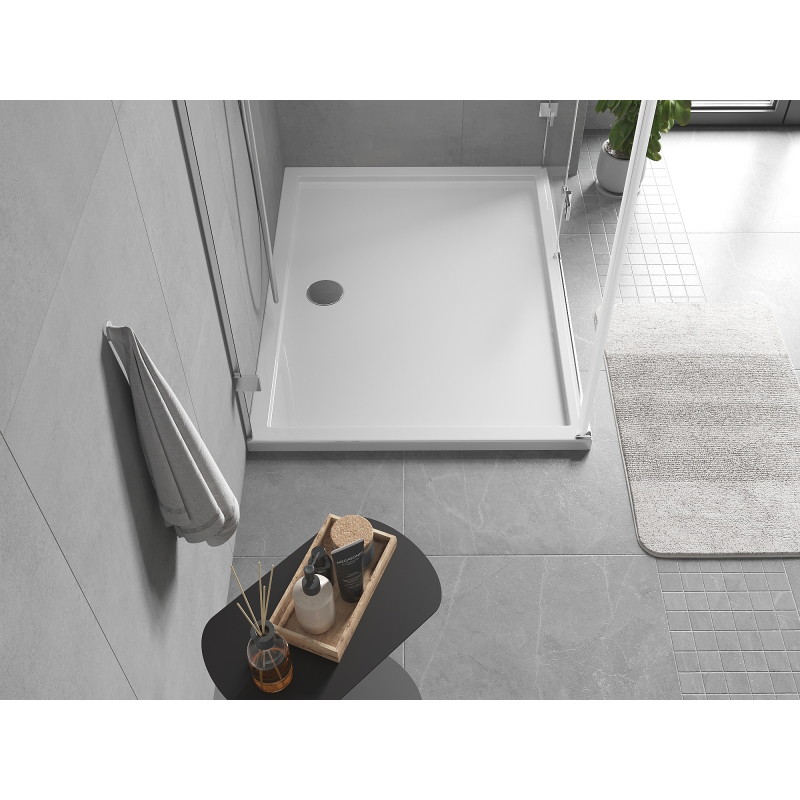 Mexen Flow ristkülikukujuline slim dušialus 80 x 75 cm, valge läige - 46R107580
