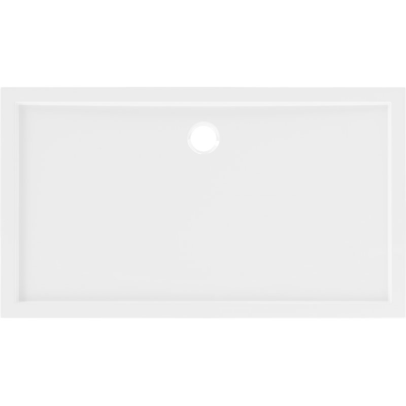Mexen Flow Réckstandsloser rechteckegen Duschdëppchen 160 x 75 cm, wäiss glänzend - 46R107516
