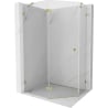 Mexen Lunar cabine de douche pentagonale pivotante gauche 90 x 80 cm, transparent, or - 831-090L-080P-50-00-L