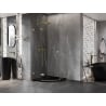 Mexen Lunar cabine de douche pentagonale pivotante gauche 90 x 90 cm, transparent, dorée - 831-090L-090P-50-00-L