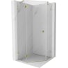 Mexen Lunar pentagonal shower enclosure left hinged 100 x 100 cm, transparent, gold - 831-100L-100P-50-00-L