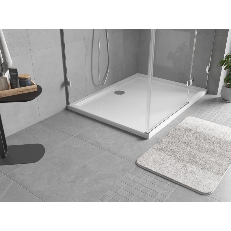 Mexen Flow base de duche retangular slim 130 x 85 cm, brilho branco - 46R108513