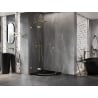 Mexen Lunar Pentagonal Shower Enclosure Left 90 x 90 cm, Transparent, Brushed Gold - 831-090L-090P-55-00-L
