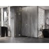 Mexen Lunar cabine de douche pentagonale pivotante gauche 90 x 90 cm, transparent, or brossé - 831-090L-090P-55-00-L