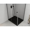 Mexen Roma 90 x 100 cm Swing Shower Enclosure, Transparent, Black + Flat Tray, Black - 854-090-100-70-00-4070B