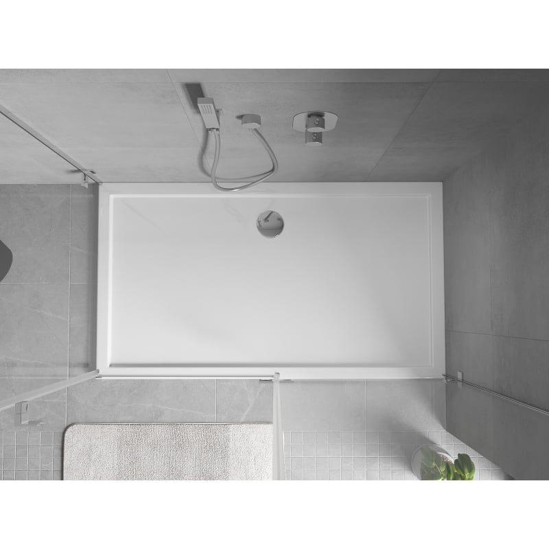 Mexen Flow slim rectangular shower tray 160 x 100 cm, white gloss - 46R101016