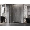 Mexen Lunar pentagonal left pivot shower enclosure 100 x 80 cm, transparent, brushed gold - 831-100L-080P-55-00-L