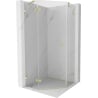 Mexen Lunar Pentagonal Shower Cabin Hinged Left 100 x 100 cm, Transparent, Brushed Gold - 831-100L-100P-55-00-L