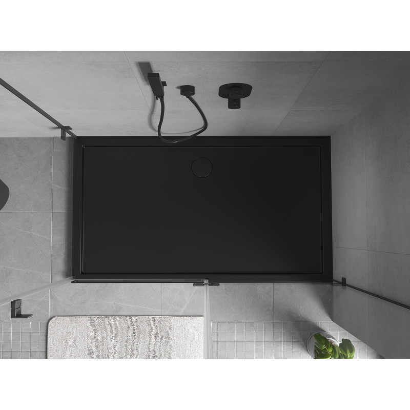 Mexen Flow brodzik prostokątny slim 150 x 70 cm, czarny mat - 46R707015