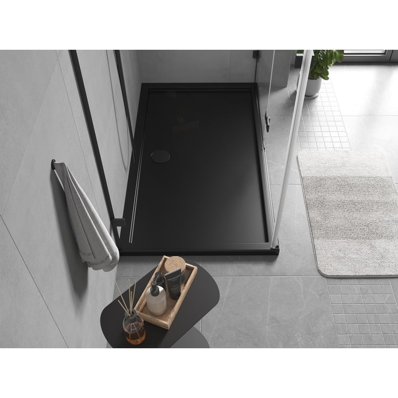 Mexen Flow receveur rectangulaire slim 140 x 75 cm, noir mat - 46R707514