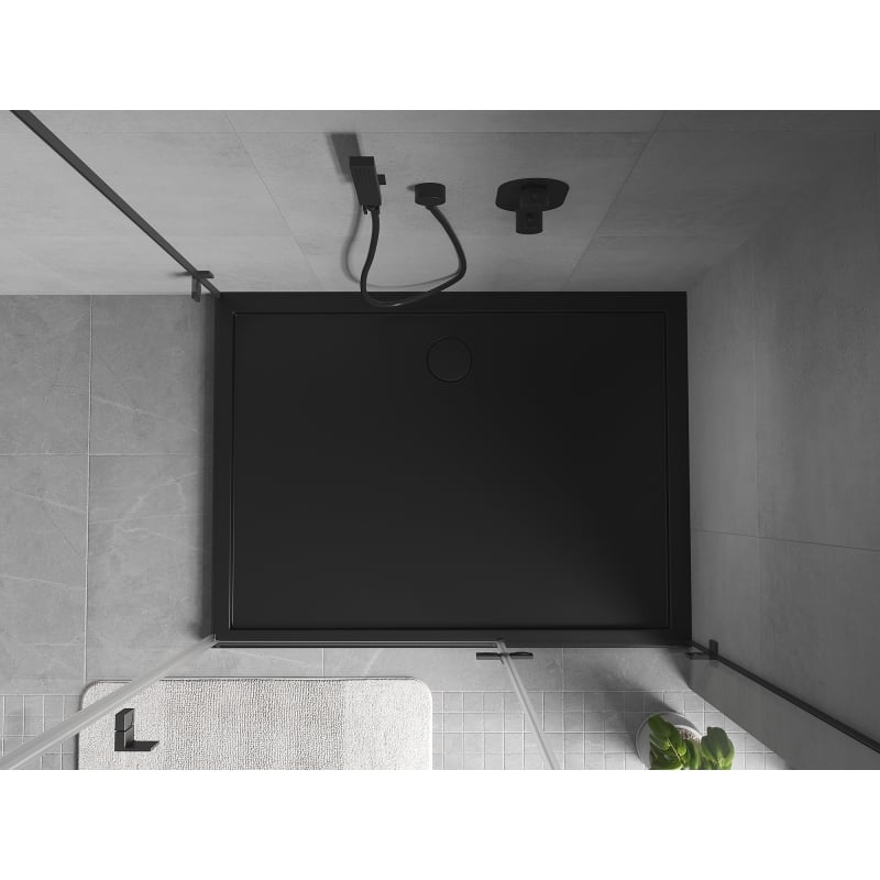 Mexen Flow base de duche retangular slim 90 x 85 cm, preto mate - 46R708590