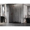 Mexen Lunar viiekandiline vasak avatav dušinurk 100 x 90 cm, läbipaistev, roosa kuld - 831-100L-090P-60-00-L