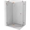 Mexen Lunar viiekandiline vasak avatav dušinurk 100 x 90 cm, läbipaistev, roosa kuld - 831-100L-090P-60-00-L