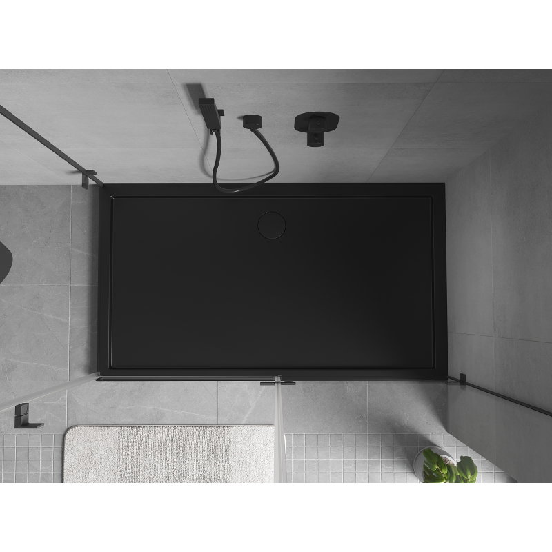Mexen Flow rechteckeg Duschwanne slim 150 x 100 cm, schwaarz matte - 46R701015