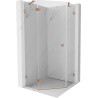 Mexen Lunar viiekujuline dušinurk vasak 80 x 80 cm, läbipaistev, harjatud vask - 831-080L-080P-65-00-L