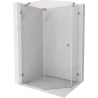 Mexen Lunar cabina doccia pentagonale a battente sinistra 90 x 80 cm, trasparente, rame spazzolato - 831-090L-080P-65-00-L