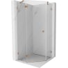 Mexen Lunar pentagonal shower enclosure left hinged 90 x 90 cm, transparent, brushed copper - 831-090L-090P-65-00-L