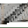 Mexen Roma Duschkabine schwenkbar 100 x 80 cm, transparent, schwarz + Dusche Flat, schwarz - 854-100-080-70-00-4070B