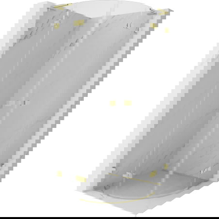 Mexen Lunar L semi-circular hinged shower enclosure 70 x 70 cm, transparent, brushed gold - 833L-070L-070P-55-00