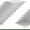 Mexen Lunar L halfronde douchecabine met scharnierende deur links 90 x 70 cm, transparant, goud - 833L-090L-070P-50-00