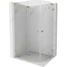 Mexen Lunar L cabine de douche demi-circulaire à charnière gauche 90 x 80 cm, transparent, doré - 833L-090L-080P-50-00