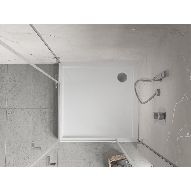 Mexen Flow+ brodzik kwadratowy 90 x 90 cm, biały połysk - 46S109090H