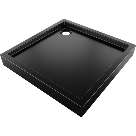 Mexen Flow+ brodzik kwadratowy 70 x 70 cm, czarny mat - 46S707070H