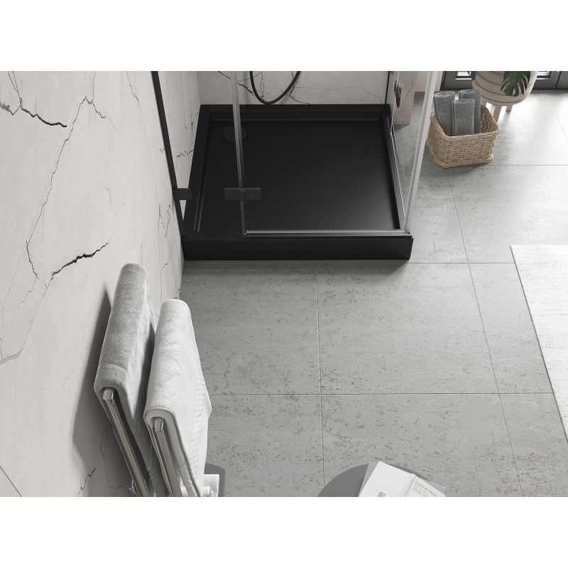 Mexen Flow+ brodzik kwadratowy 80 x 80 cm, czarny mat - 46S708080H