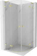 Mexen Lunar L kaarjas dušinurk avanev 90 x 90 cm, läbipaistev, kuldne harjatud - 833L-090L-090P-55-00