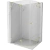 Mexen Lunar L Halbkreis-Duschkabine links schwingend 100 x 80 cm, transparent, gebürstet gold - 833L-100L-080P-55-00