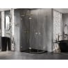 Mexen Lunar L Halbkreis-Duschkabine links schwingend 100 x 80 cm, transparent, gebürstet gold - 833L-100L-080P-55-00