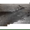Mexen Lunar fünfeckige Duschkabine, links schwenkbar, 100 x 90 cm, transparent, gebürstet in Gun Gray - 831-100L-090P-66-00-L