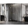 Mexen Lunar L cabine de douche demi-circulaire pivotante 100 x 100 cm, transparent, or brossé - 833L-100L-100P-55-00