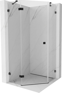 Mexen Lunar cabine de douche pentagonale pivotante gauche 80 x 80 cm, transparent, noir - 831-080L-080P-70-00-L