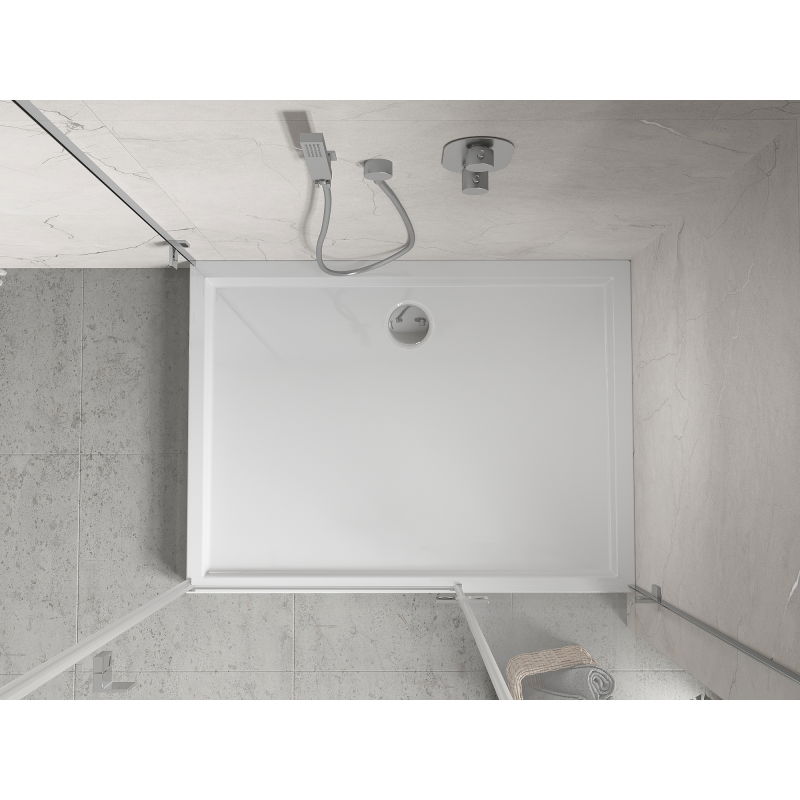 Mexen Flow+ rechthoekige douchebak 80 x 70 cm, wit glans - 46R107080H