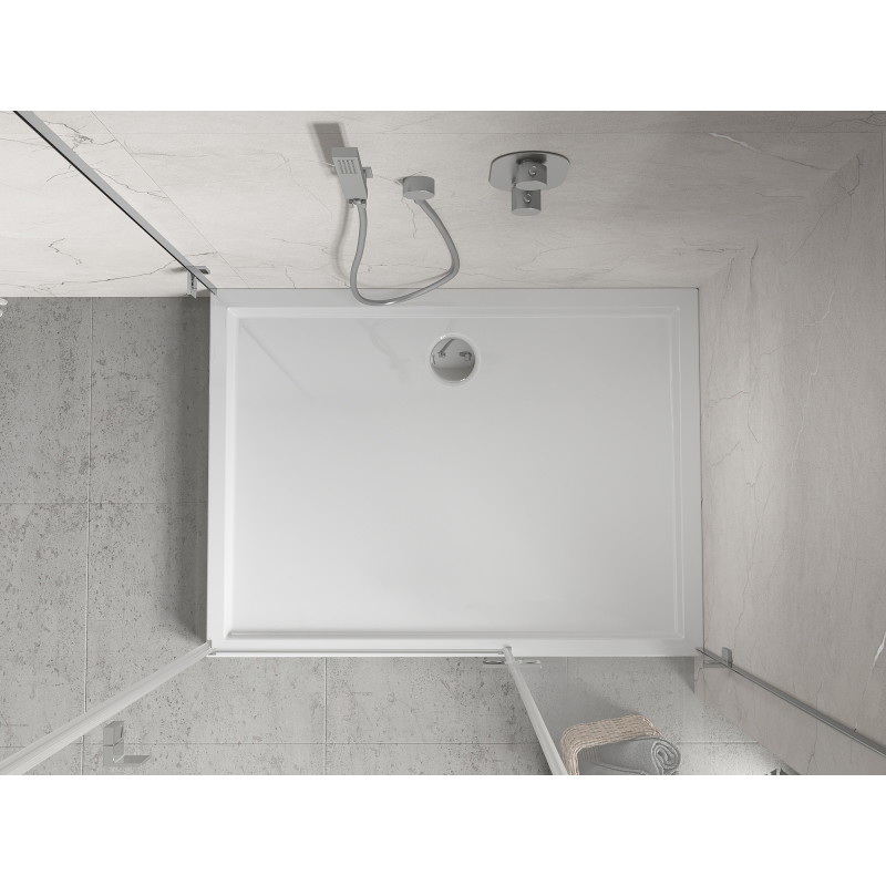 Mexen Flow+ brodzik prostokątny 100 x 70 cm, biały połysk - 46R107010H