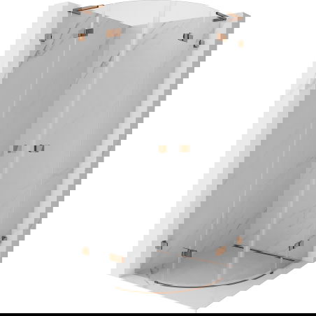 Mexen Lunar L ημικυκλική καμπίνα ντους ανοιγόμενη 90 x 90 cm, διαφανής, ροζ