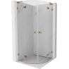Mexen Lunar L cabine de douche semi-circulaire pivotante 90 x 90 cm, transparent, or rose - 833L-090L-090P-60-00