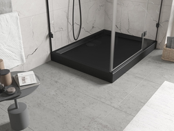 Mexen Flow+ brodzik prostokątny 80 x 70 cm, czarny mat - 46R707080H