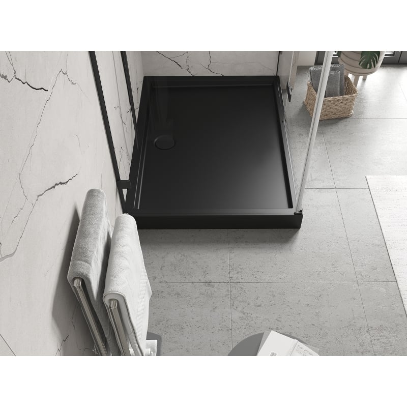 Mexen Flow+ ristkülikukujuline dušialus 100 x 80 cm, must matt - 46R708010H