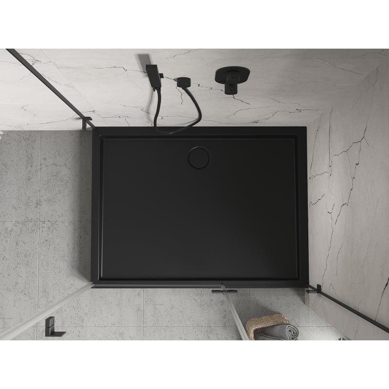 Mexen Flow+ ristkülikukujuline dušialus 100 x 80 cm, must matt - 46R708010H