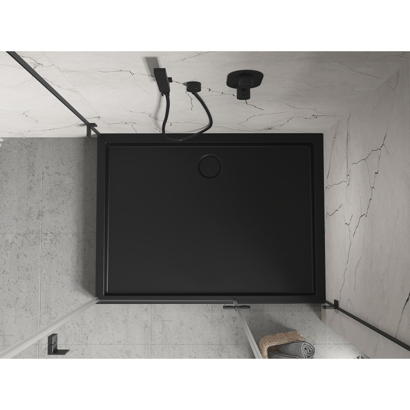 Mexen Flow+ ristkülikukujuline dušialus 110 x 90 cm, must matt - 46R709011H