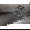 Mexen Lunar Fünfeck-Duschkabine mit linker Tür, 100 x 90 cm, transparent, schwarz - 831-100L-090P-70-00-L