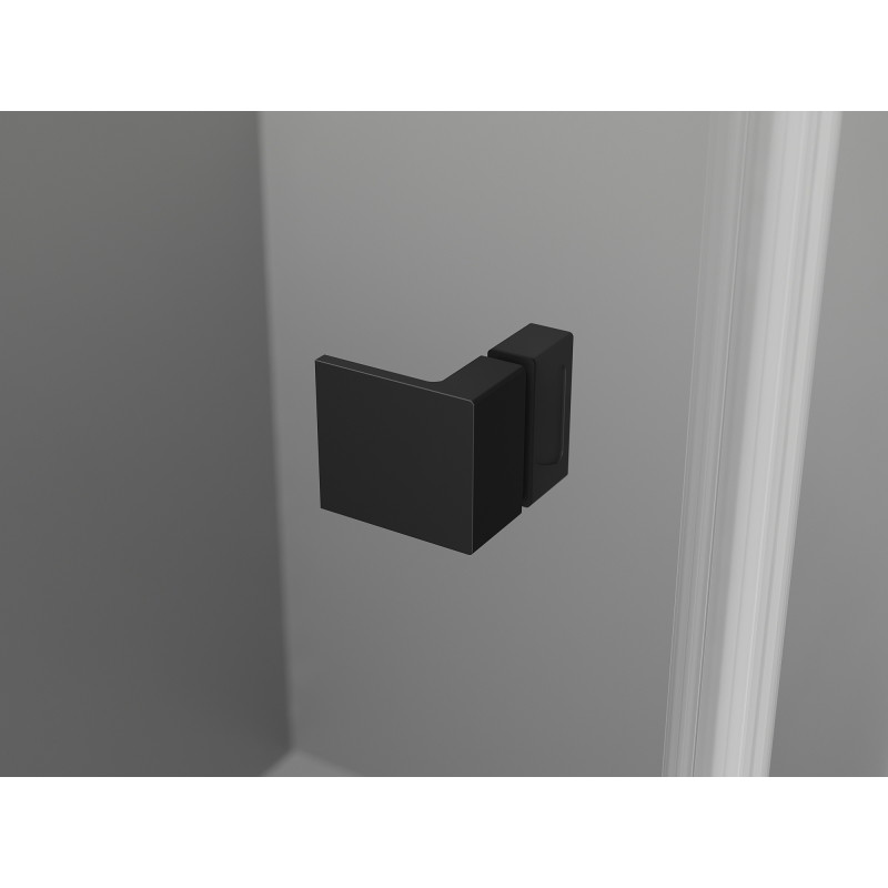 Mexen Lunar Pentagon Shower Kabina Nagibna Leva 100 x 100 cm, Prosojna, Črna - 831-100L-100P-70-00-L