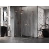 Mexen Lunar L cabine de douche semi-circulaire pivotante gauche 80 x 70 cm, transparent, cuivre brossé - 833L-080L-070P-65-00