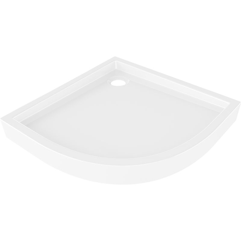 Mexen Flow+ semicircular shower tray 80 x 80 cm, white gloss - 46Q108080H