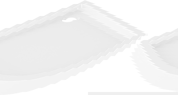 Mexen Flow+ halve ronde douchebak 90 x 90 cm, wit glans - 46Q109090H