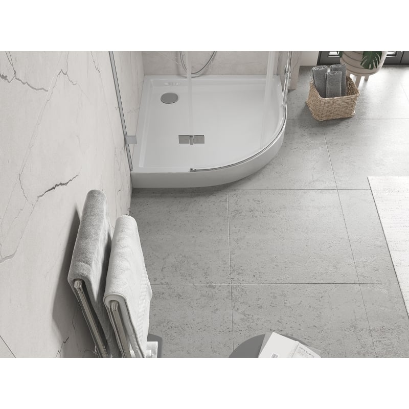 Mexen Flow+ puoliympyränmuotoinen suihkuallas 90 x 90 cm, valkoinen kiiltävä - 46Q109090H