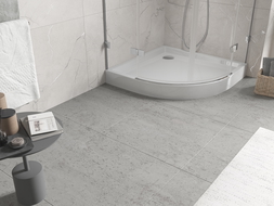 Mexen Flow+ halvcirkelformat duschkar 90 x 90 cm, vit glans - 46Q109090H